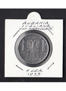 1939 - 1 Lek Albania Vittorio Emanuele III Occupazione Italiana Spl